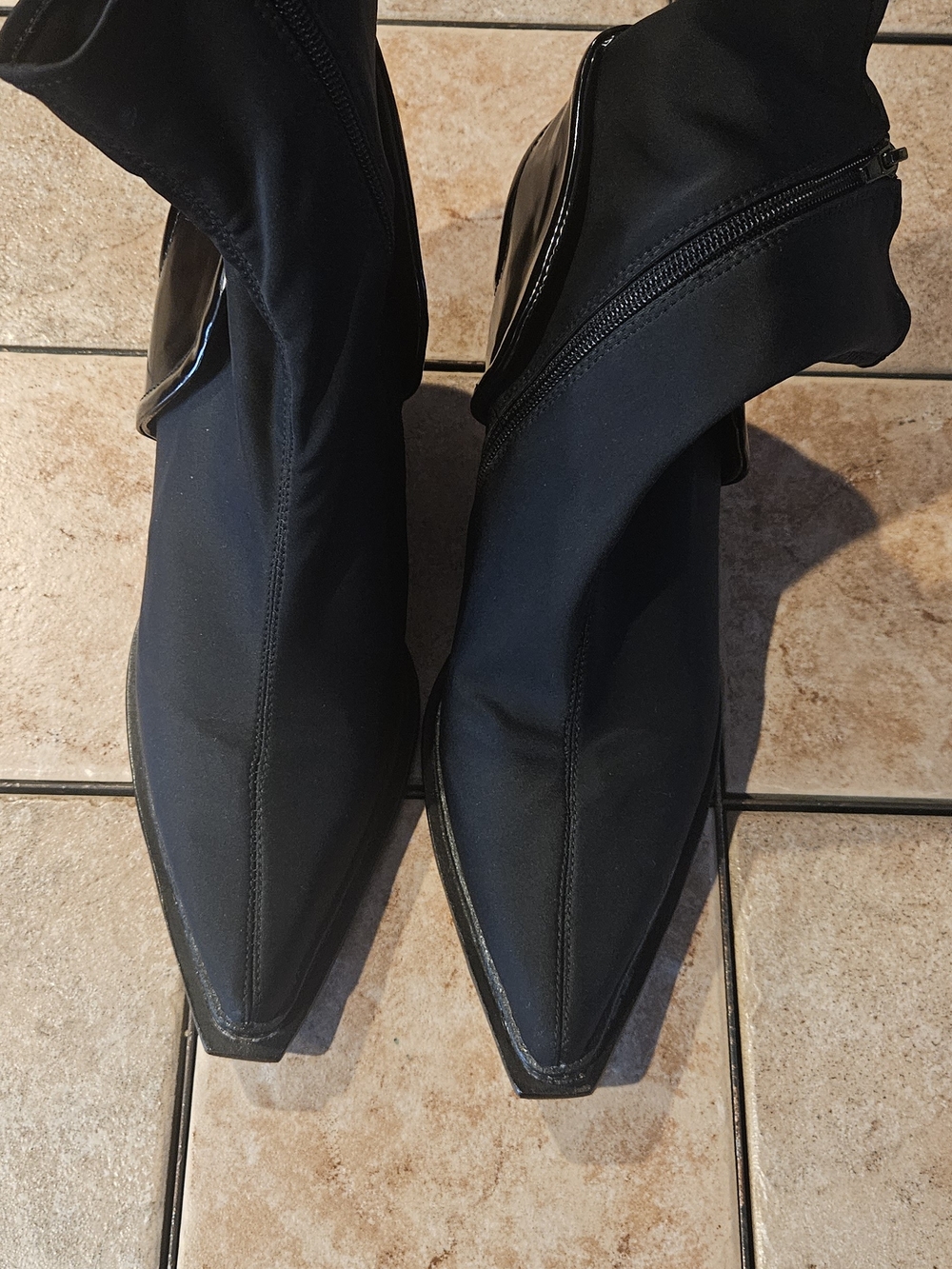 Jeffrey Campbell Black Pointed Toe Stretch Ankle Booties